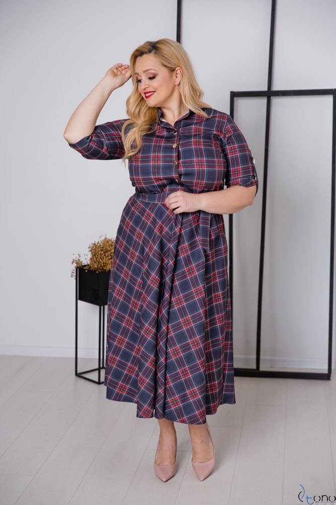 Navy Blue RAVELA Plus Size Dress 