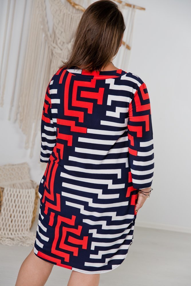 Navy Red ATTIMA Plus Size Tunic