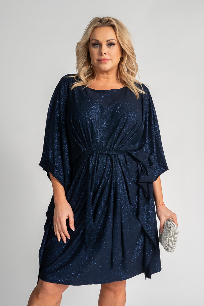 Navy blue BEGIO brocade dress