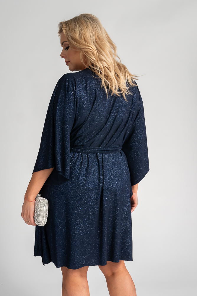 Navy blue BEGIO brocade dress