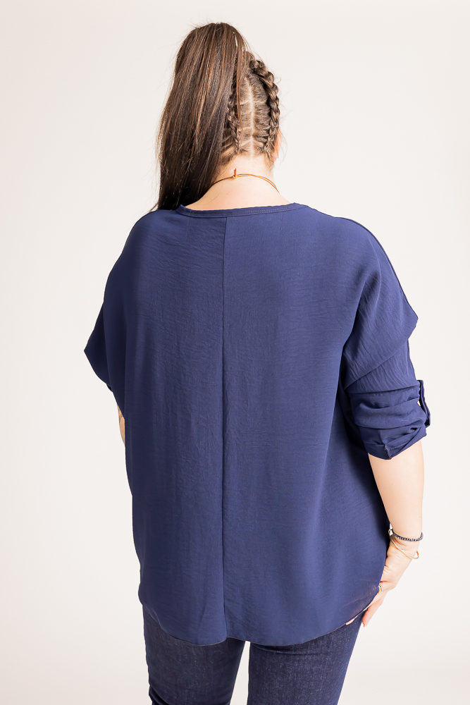 Navy blue Blouse with pendant GERTO