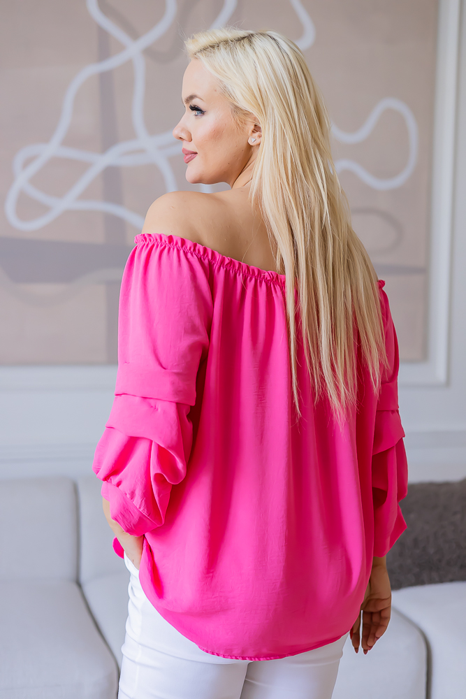 Pink Blouse with crinkle sleeves NANSI