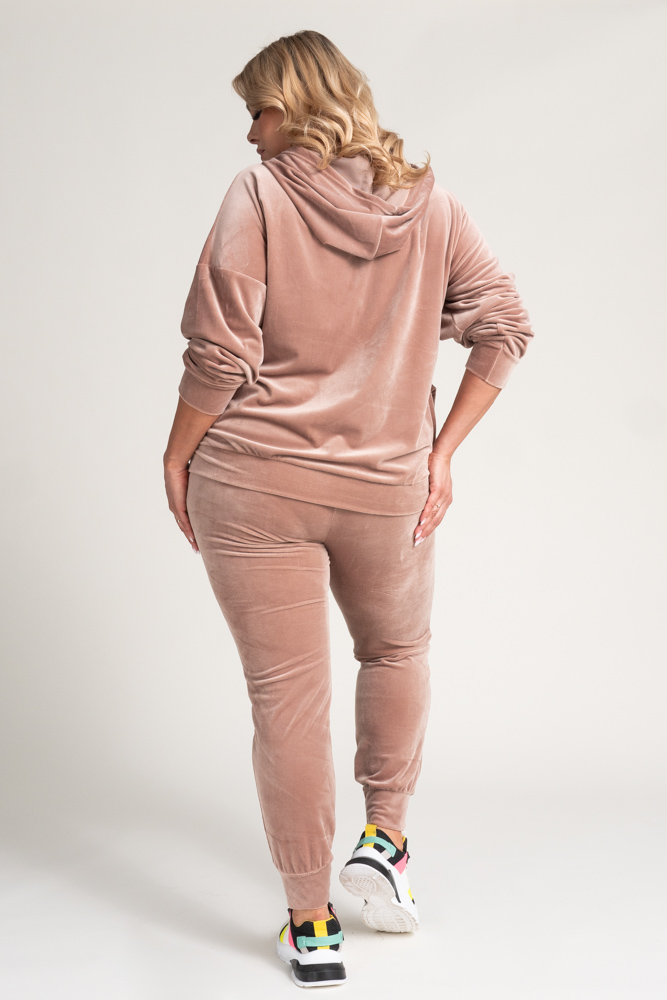 Powder Pink Velour Tracksuit Set by KARMENIO