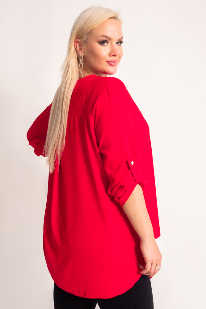 Raspberry Blouse with a sliding neckline MERXIO