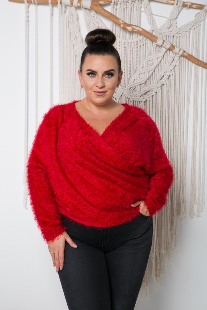 Red FABIOLA Plus Size Sweater 