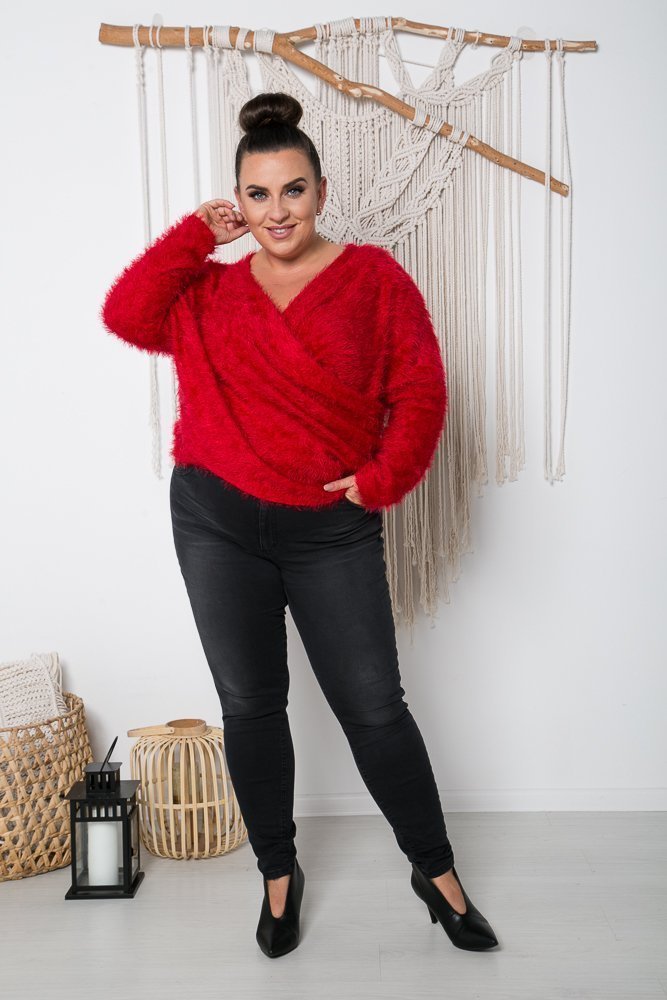 Red FABIOLA Plus Size Sweater 