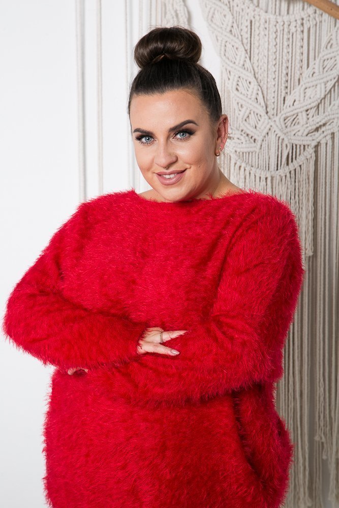 Red FABIOLA Plus Size Sweater 