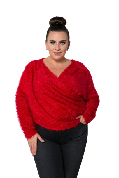 Red FABIOLA Plus Size Sweater 