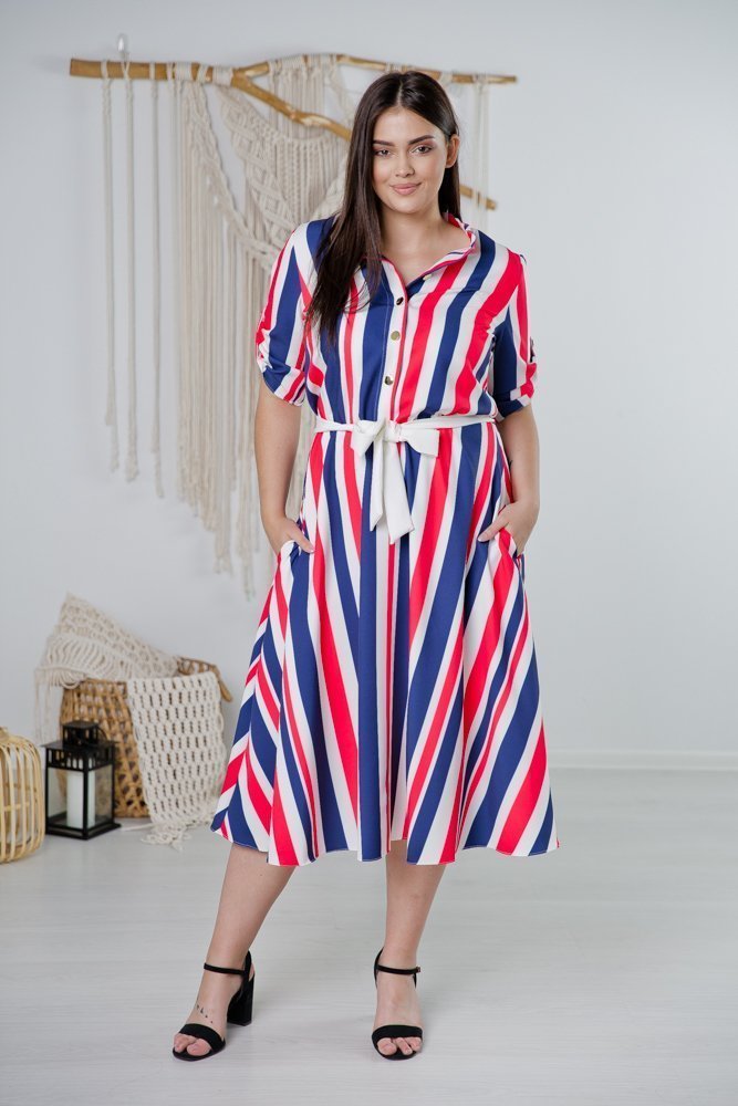 Red RAVELA Plus Size Dress Pattern 7