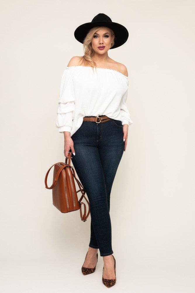 White Blouse with ruffled sleeves NANSI