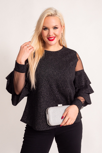  Black Blouse with VELI Frills