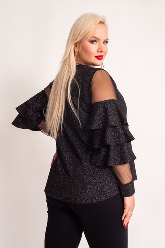  Black Blouse with VELI Frills