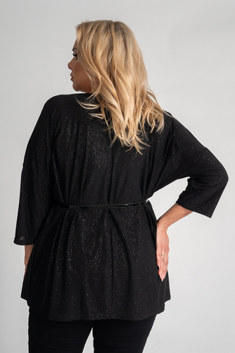  Black Brocade Blouse by SANOMI