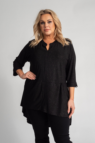  Black Brocade Blouse by VERONI