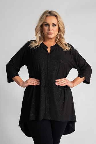  Black Brocade Blouse by VERONI