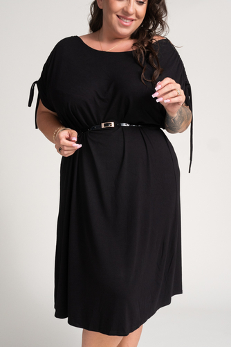  Black Dress with ruffled sleeves PIRESA