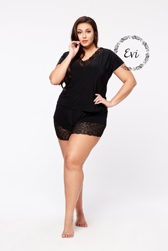  Black Pajamas EVITA Short Plus Size