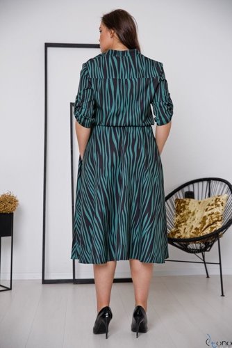  Black and Green RAVELA Plus Size Dress 