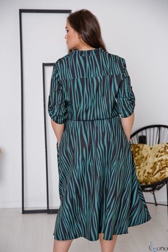  Black and Green RAVELA Plus Size Dress 