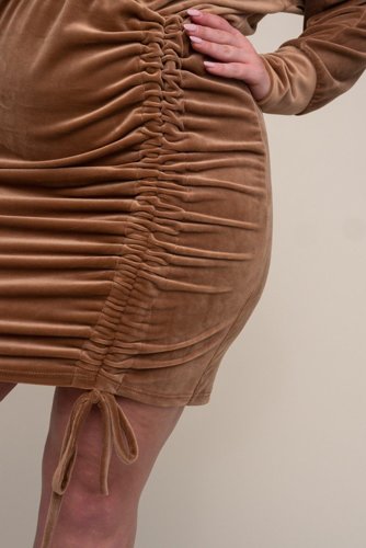  Camel SABLA Velour Dress