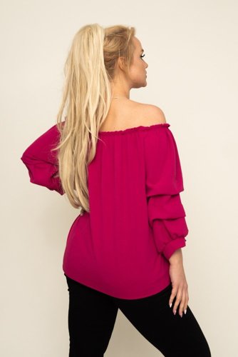  Fuchsia Blouse with crinkle sleeves NANSI