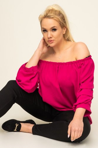  Fuchsia Blouse with crinkle sleeves NANSI