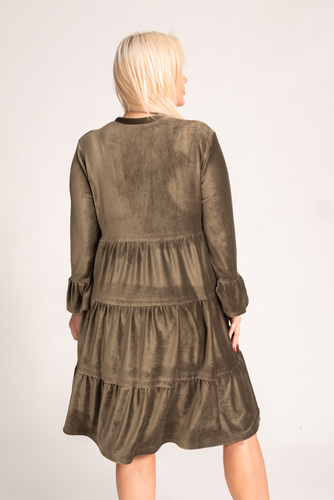  Khaki Dress with frills KEGI