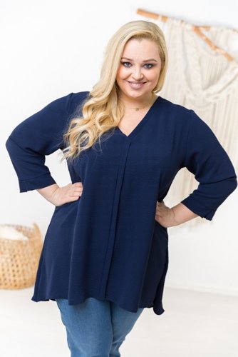  Navy Blue Plus Size Tunic by CENZA