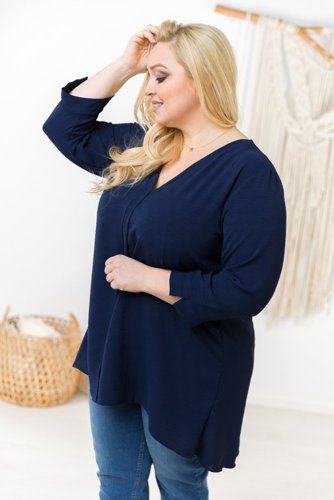  Navy Blue Plus Size Tunic by CENZA