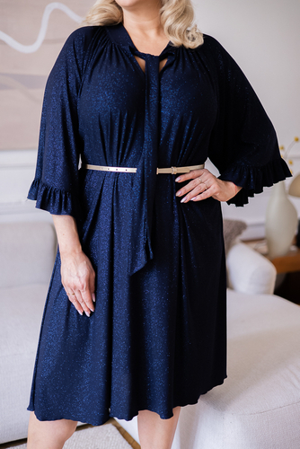  Navy blue KARDIN brocade dress