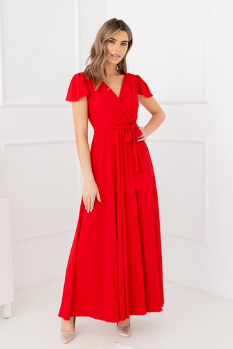  Red Brocade Dress by HESIO