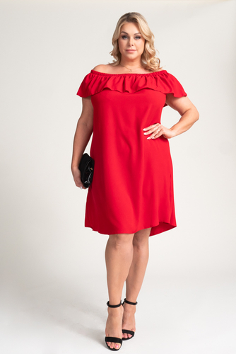  Red FRILIA Dress