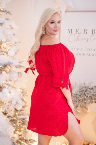  Red PENARIS Plus Size Dress