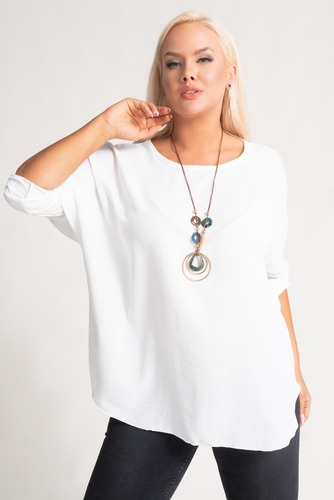  White Blouse with GERTO Pendant