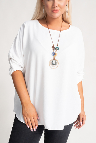  White Blouse with GERTO Pendant