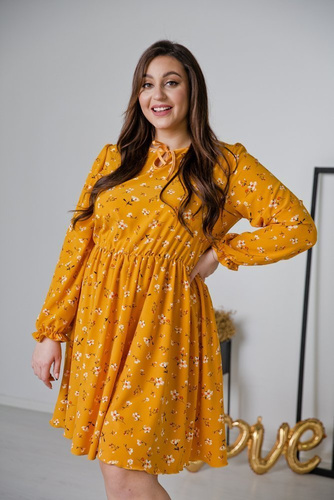  Yellow CHERYL Plus Size Dress