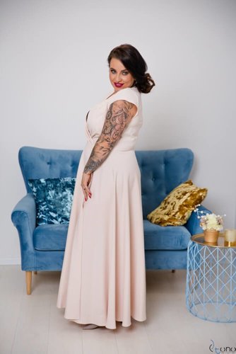 Beige LOREDANA Plus Size Dress