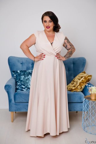 Beige LOREDANA Plus Size Dress