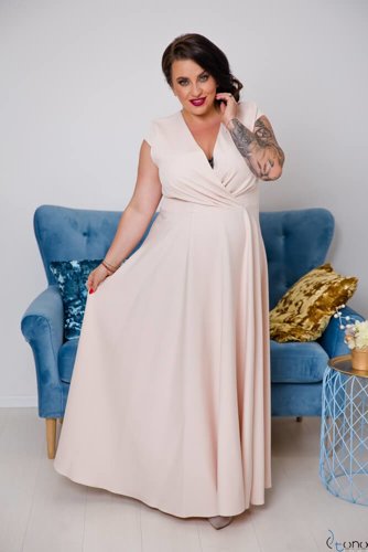 Beige LOREDANA Plus Size Dress