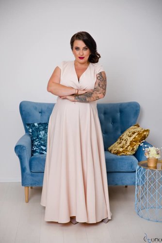 Beige LOREDANA Plus Size Dress