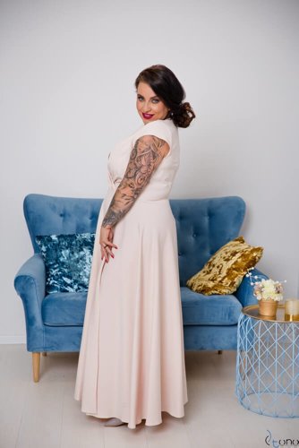 Beige LOREDANA Plus Size Dress