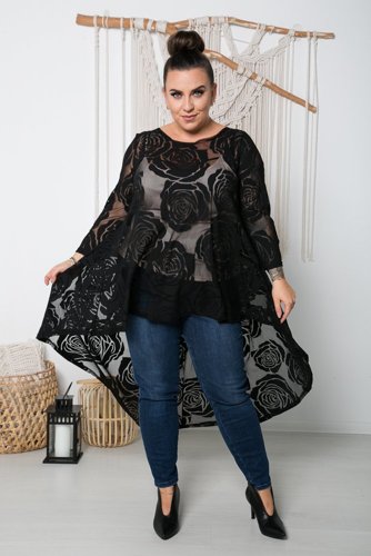 Black Blouse RIKKA Plus Size pattern 2