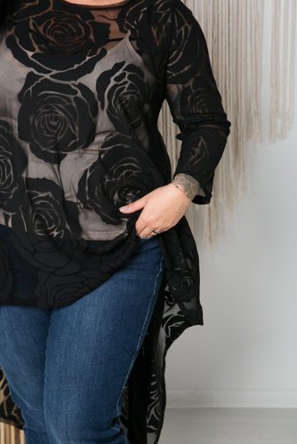 Black Blouse RIKKA Plus Size pattern 2