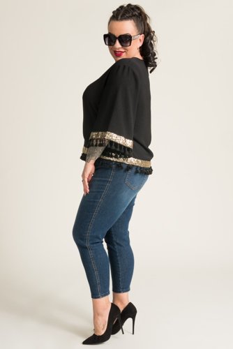 Black Blouse with GARMINA Tassels