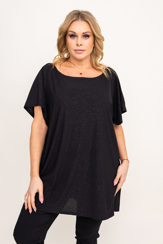 Black Glitter Blouse by MALPEZA