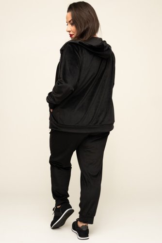 Black POLIN Velour Tracksuit Set