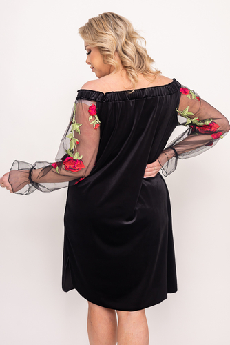 Black Velour MADAME Plus Size Dress 