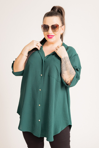 Bottle green Shirt with stand-up collar LERIA