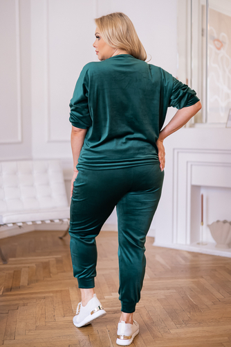 Bottle green velour tracksuit TELIO