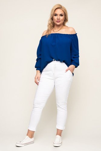 Cornflower Blouse with ruffled sleeves NANSI